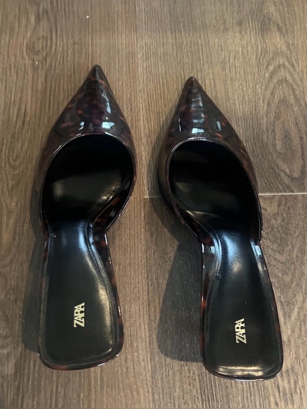 Zara  Tortoiseshell Mules. Sz 11